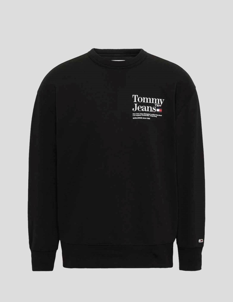 Sudadeira TOMMY JEANS tjm tommy text crew black